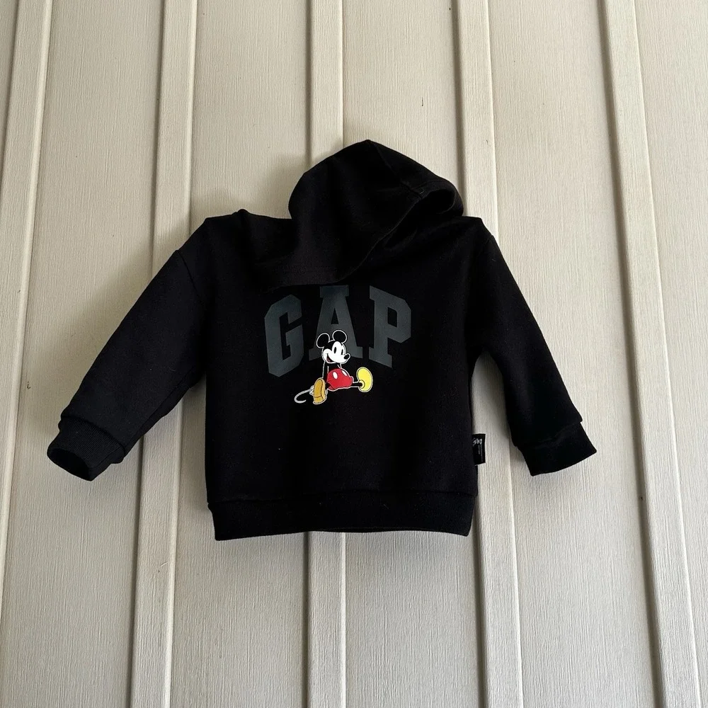 Disney Gap Mickey Mouse Black Hoodie Pullover 12-18 Months Toddler Boys Girls